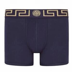 NEW VERSACE men's greca border boxers in navy